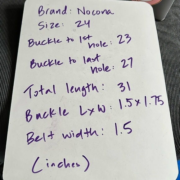 Nocona Glam Western Belt with Rhinestone Buckle and Heart Conchos size 24 - Picture 7 of 7